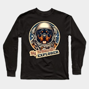 Astronaut Rottweiler Long Sleeve T-Shirt